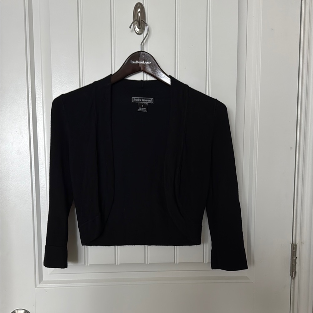 Jessica Howard Elegant Black Cropped Cardigan